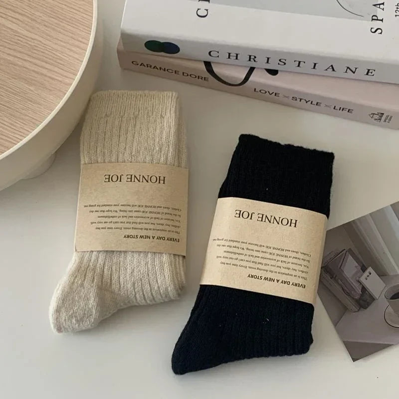 2-Pack Cotton Winter Socks Size 36-39