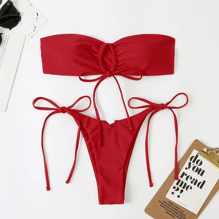 Tie-Detail Adjustable Two-Piece Swimsuit