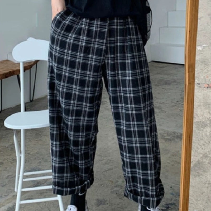 Oversized Relaxed Straight-Leg Pants with Pockets