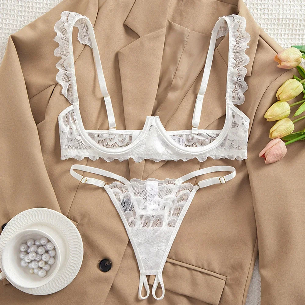 2-Piece Lace Lingerie Set with Decorative Detail