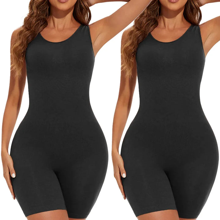 Neutral Stretch Figure-Shaping Jumpsuit