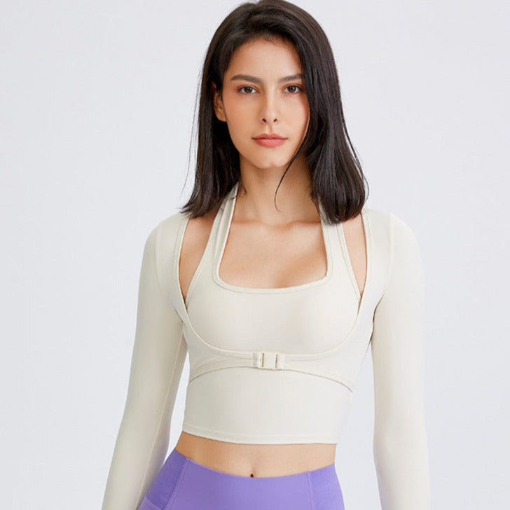 Cropped Sports Bra Top Durable Stretch