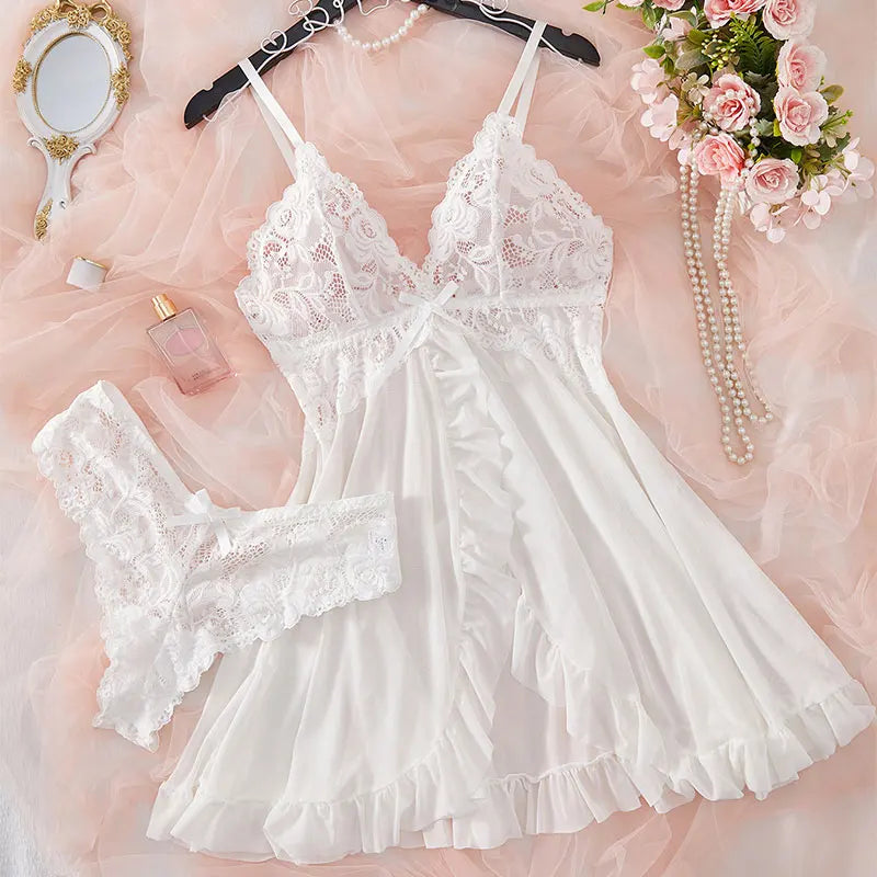 Lace Nightgown and Panties Lingerie Set