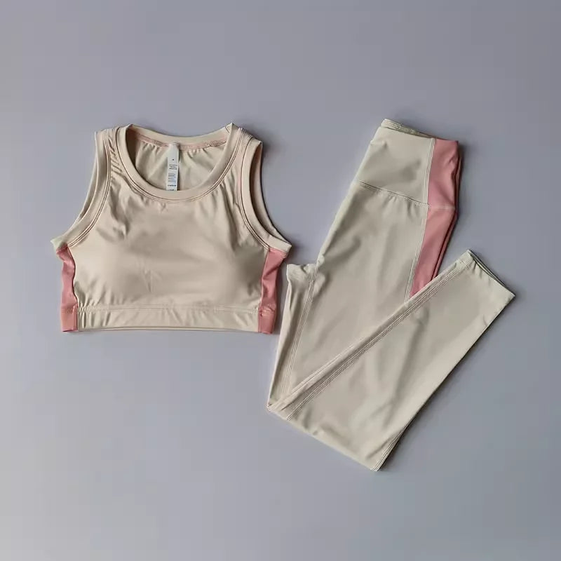 High-Waist Leggings and Sports Bra Workout Set