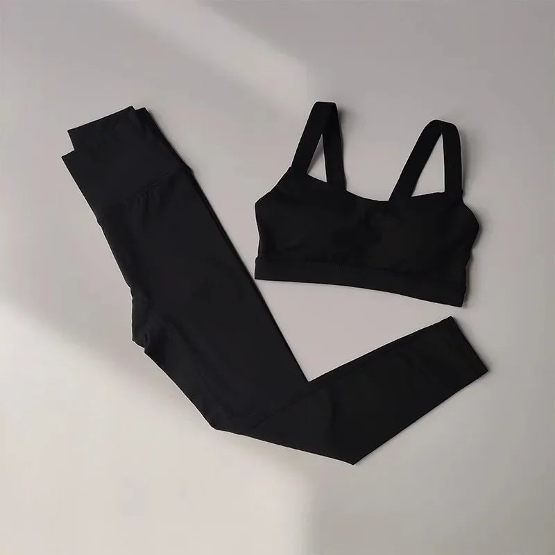 Seamless Push-Up Bra and High-Waist Leggings Set