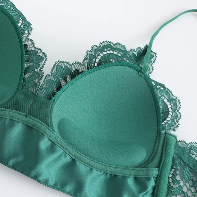 Lace Push-Up Triangle Bra and Brief Set