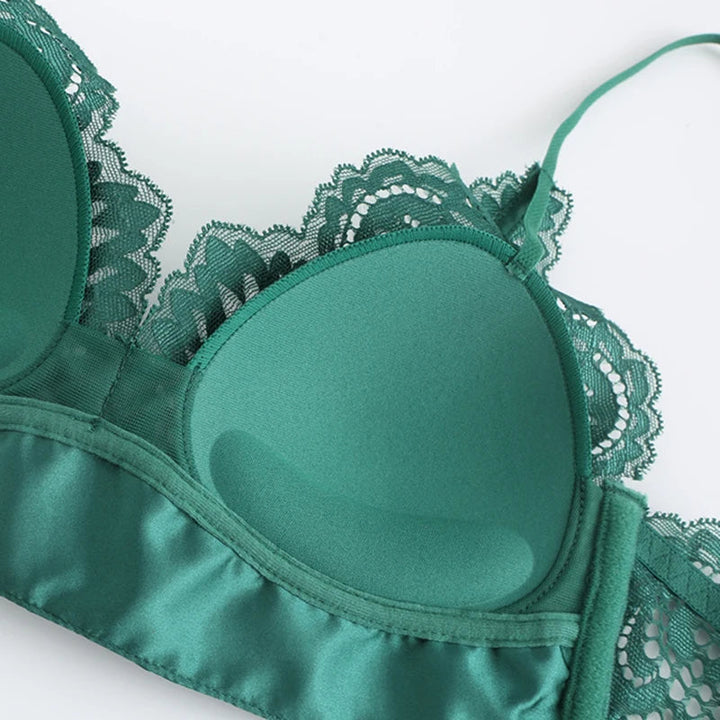 Lace Push-Up Triangle Bra and Brief Set