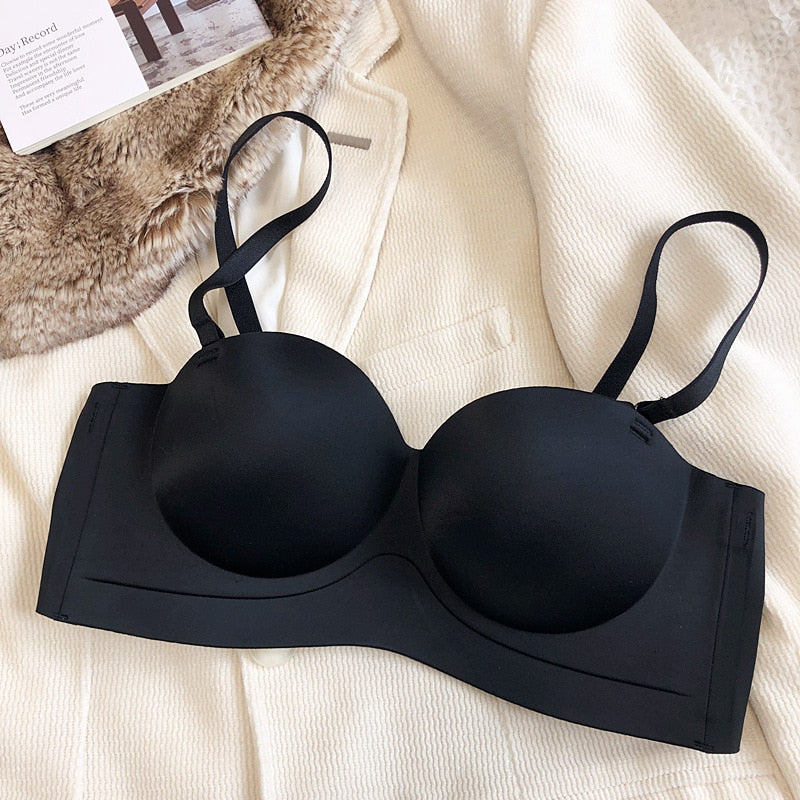 Seamless Push-Up Bardot Bra Adjustable Straps