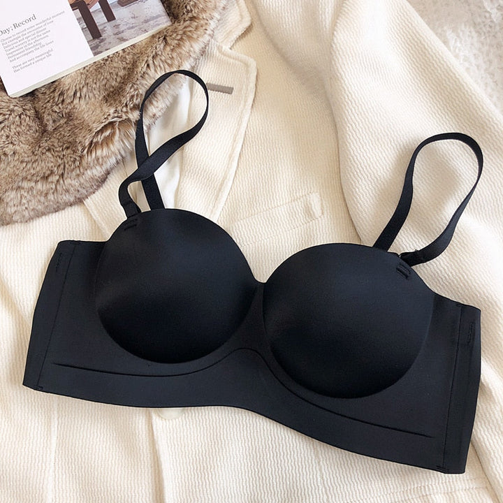 Seamless Push-Up Bardot Bra Adjustable Straps