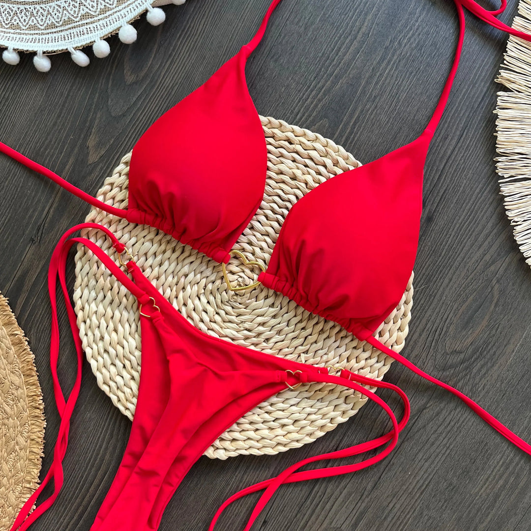 Tie Decorative Adjustable Two-Piece Bikini