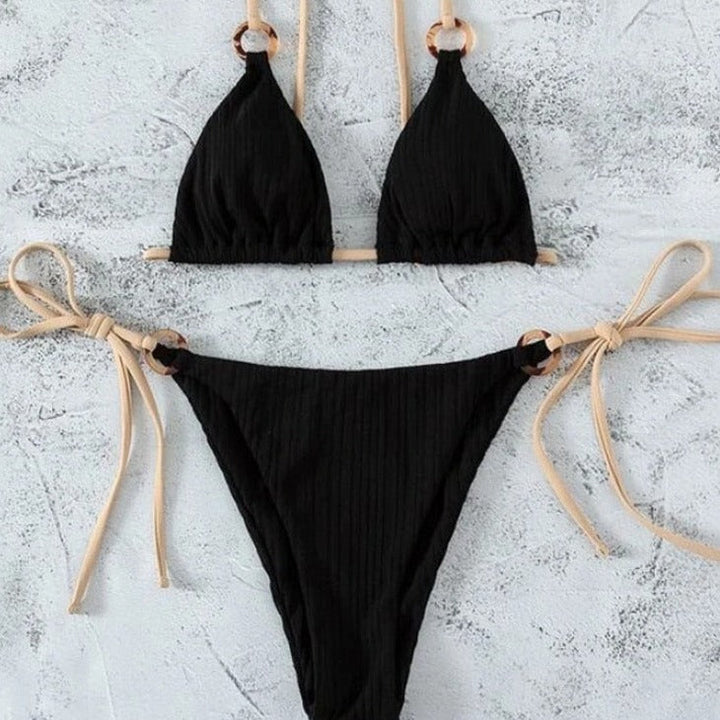 Two-Piece Bikini Set High Waist Tie