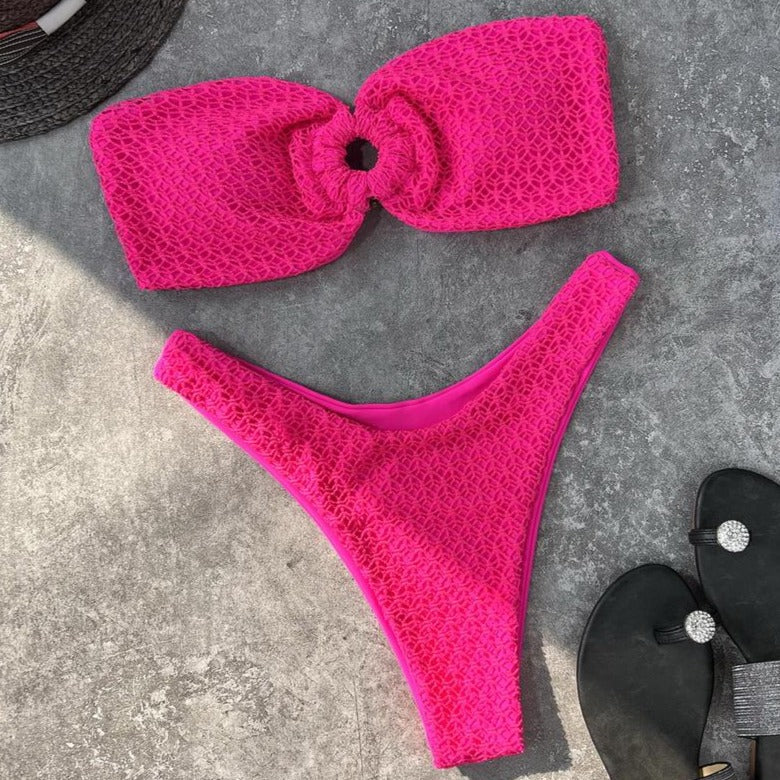 Strapless Two-Piece Swimsuit Adjustable