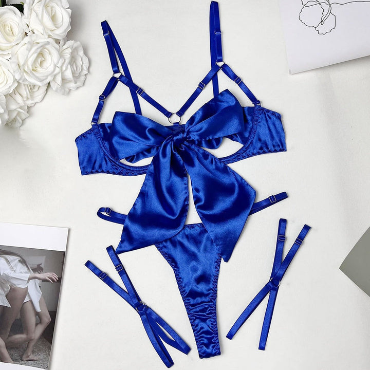 Underwired Bow-Detail Lingerie Set Thong