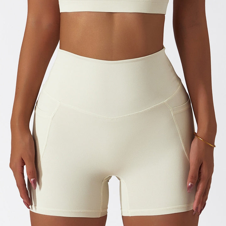 Athletic Shorts with Phone Pocket High Waist