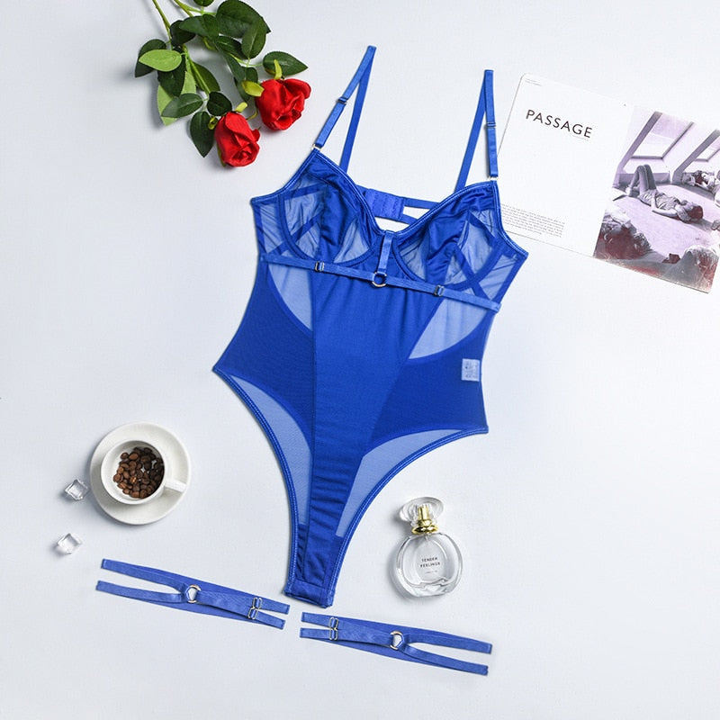 Mesh Adjustable Bodysuit Slim Straps