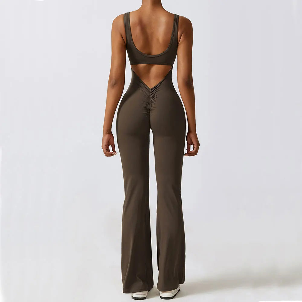 Push-Up Fitted Stretch One-Piece Sport Jumpsuit
