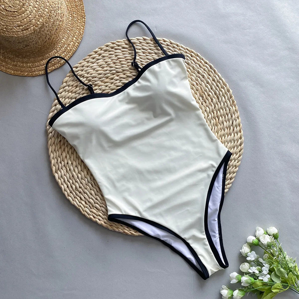 Minimalist Adjustable Strap One-Piece Swimsuit