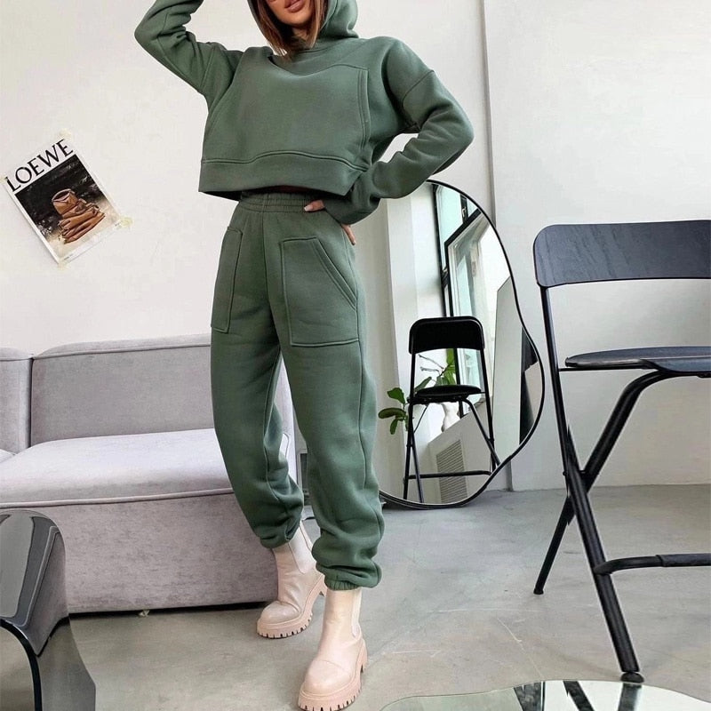 Smooth Sweatshirt Homewear Set Top and Pants