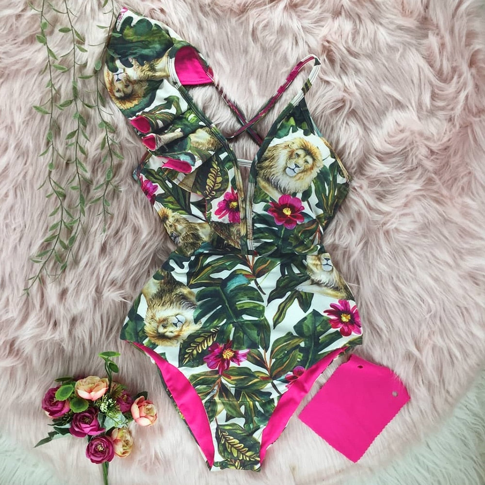 One-Piece Swimsuit Cross-Back Adjustable Premium