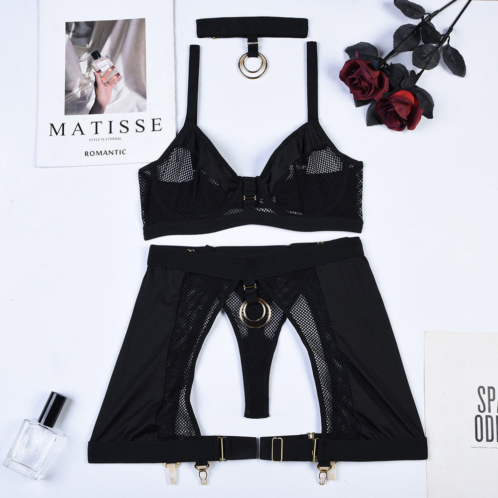 Evening Mesh Mesh Lingerie Set Adjustable