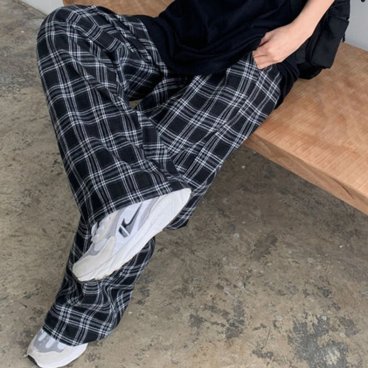 Oversized Relaxed Straight-Leg Pants with Pockets