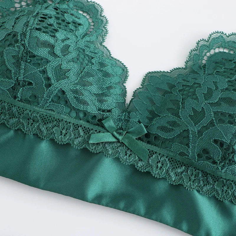 Lace Push-Up Triangle Bra and Brief Set