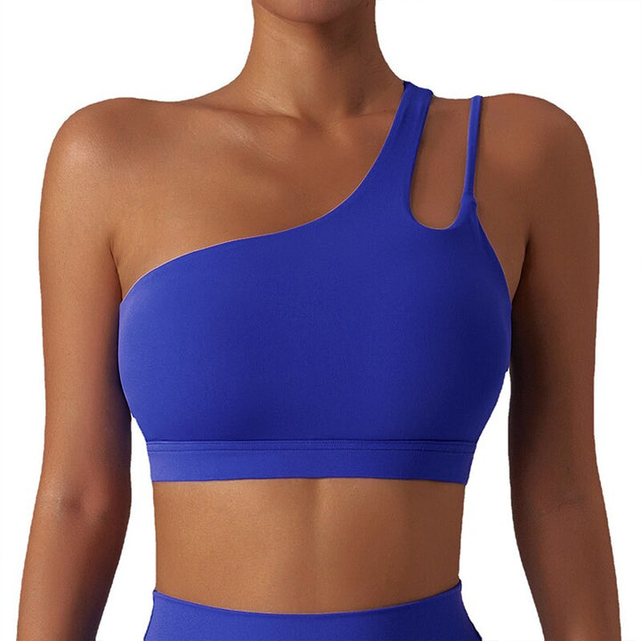 One-Shoulder Sports Bra Top Durable Bust Support