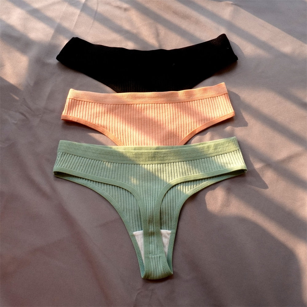 Cotton Thong 3-Pack Low-Rise Soft