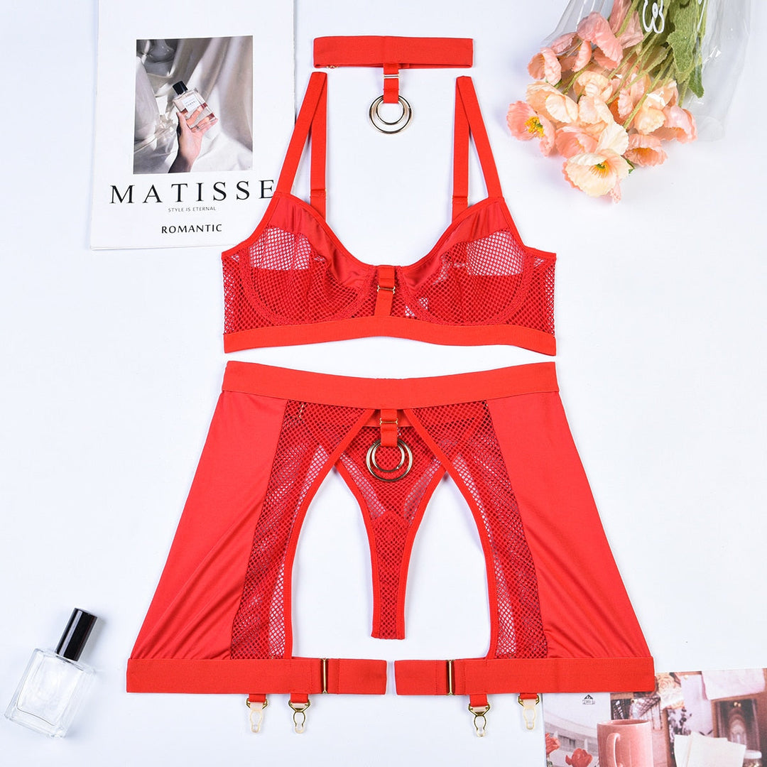 Evening Mesh Mesh Lingerie Set Adjustable