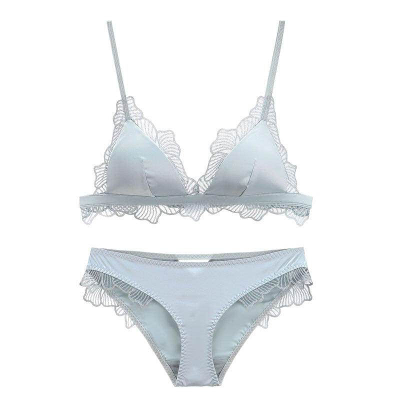 Satin Lingerie Set Decorative Flattering