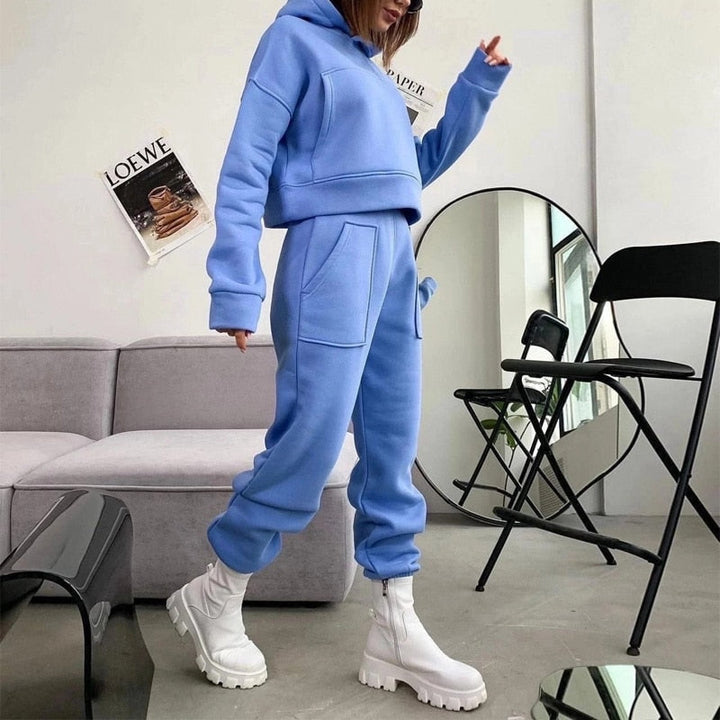 Smooth Sweatshirt Homewear Set Top and Pants