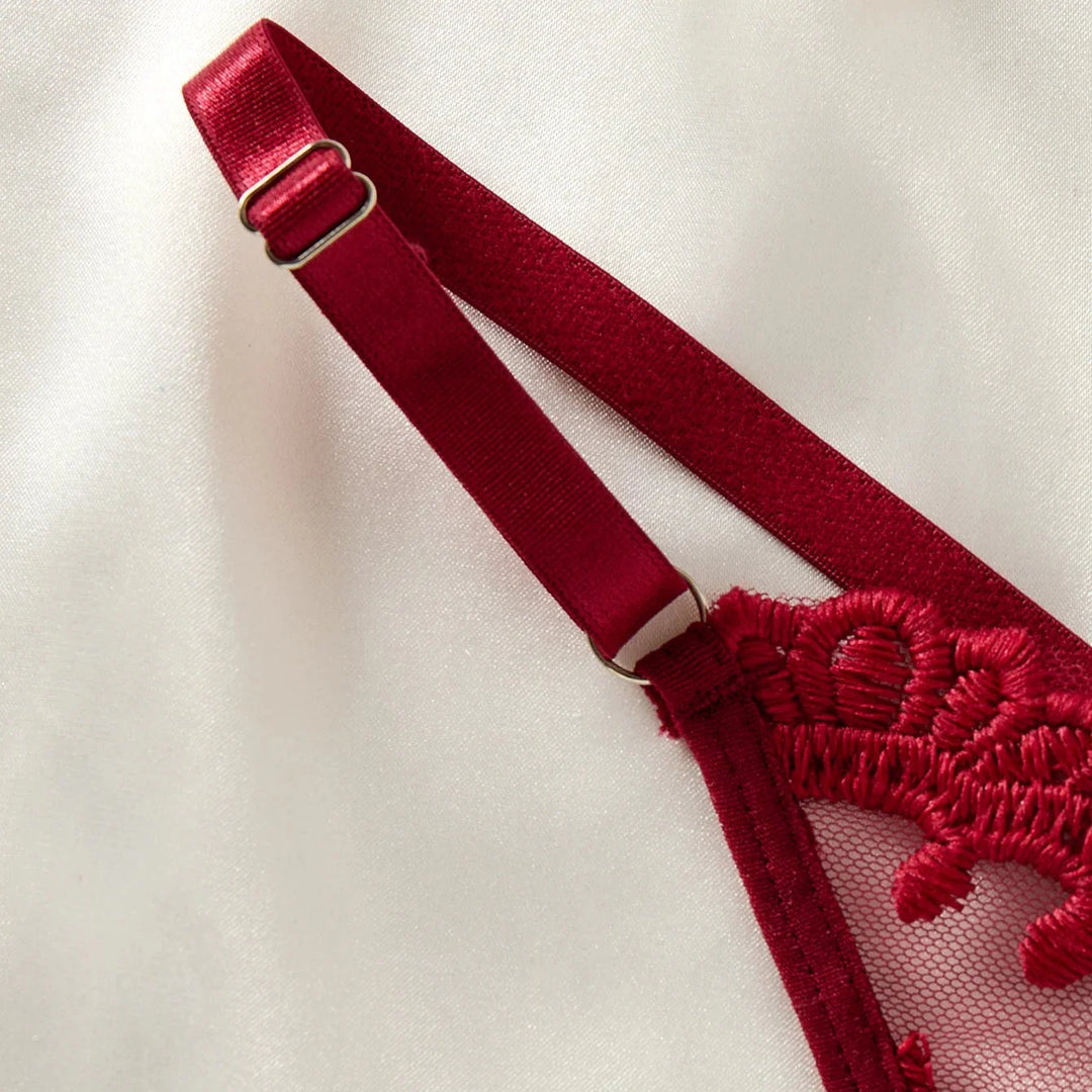 Embroidered Adjustable Knee-Length Nightgown