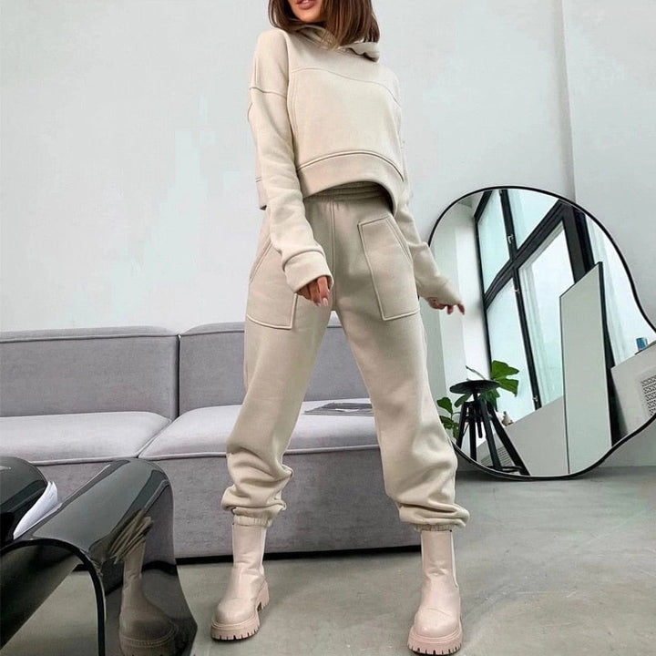 Smooth Sweatshirt Homewear Set Top and Pants