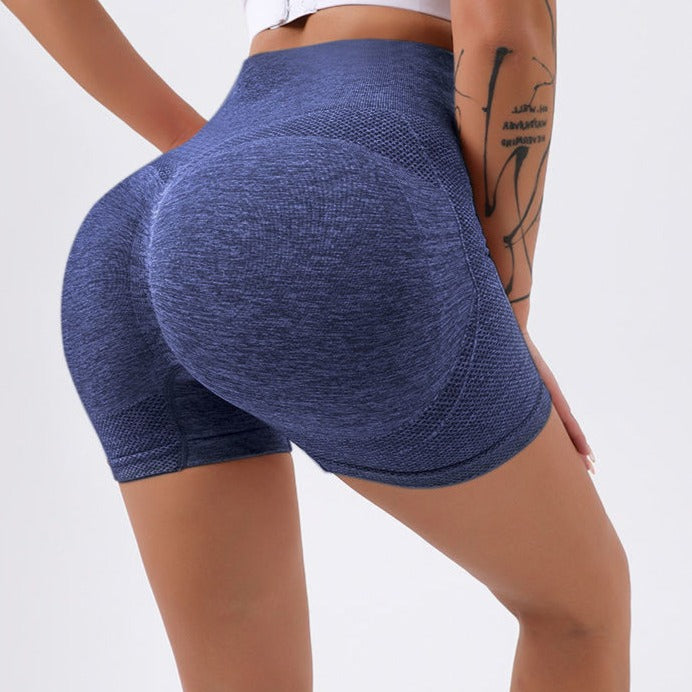 Seamless High-Waist Push-Up Sports Shorts Quick-Dry