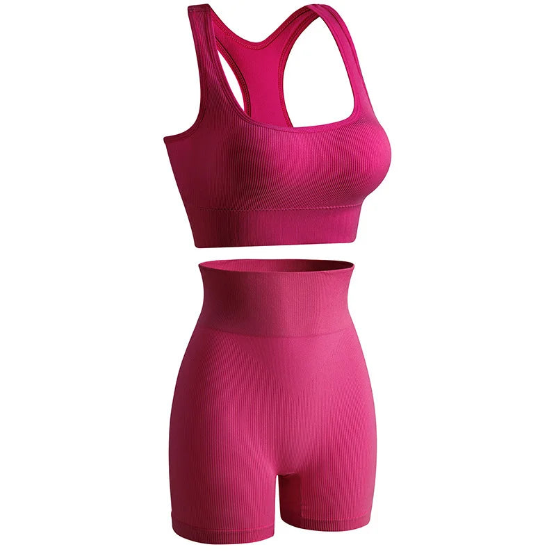 Wide-Strap Stretch Seamless Activewear Set
