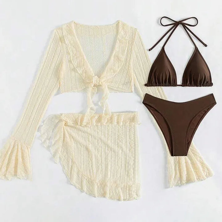 4-Piece Bikini Cover-Up and Skirt Summer Set