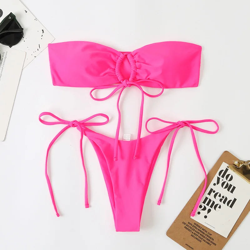 Tie-Detail Adjustable Two-Piece Swimsuit