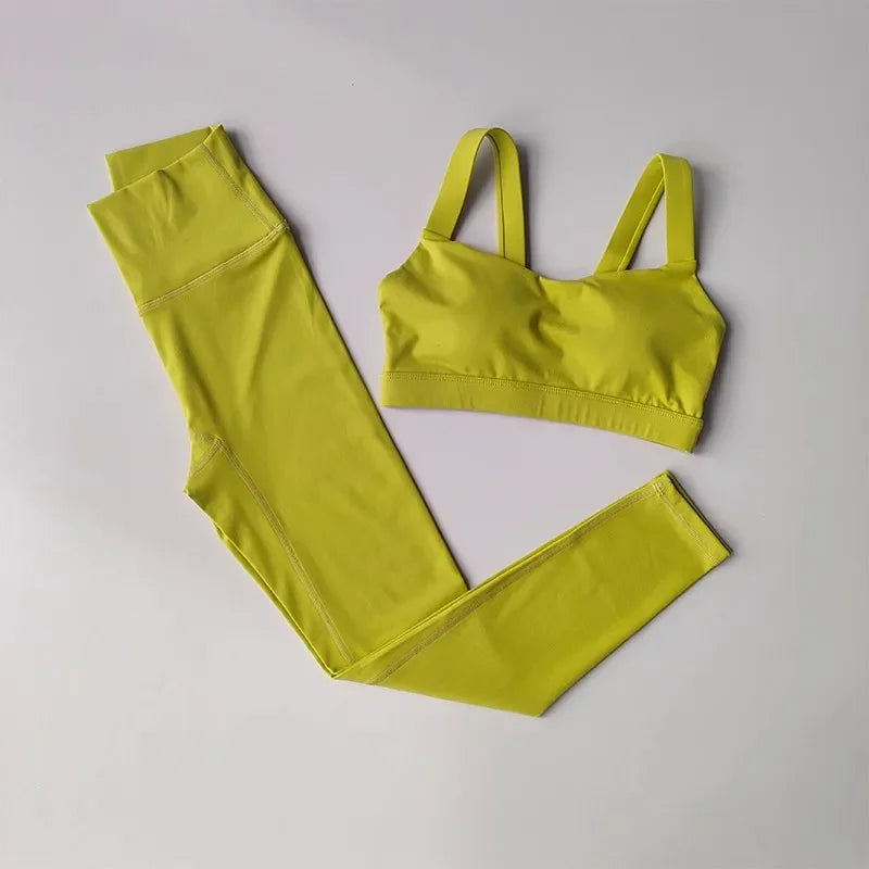 Seamless Push-Up Bra and High-Waist Leggings Set