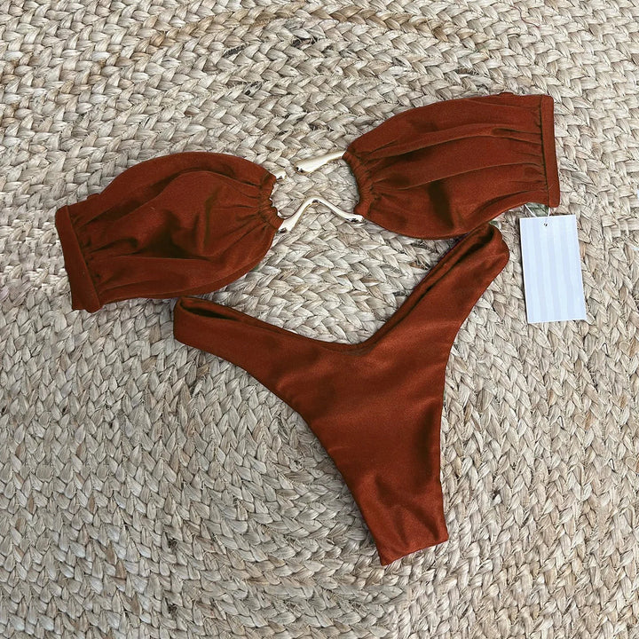 Brazilian-Cut Adjustable Feminine Bikini Set