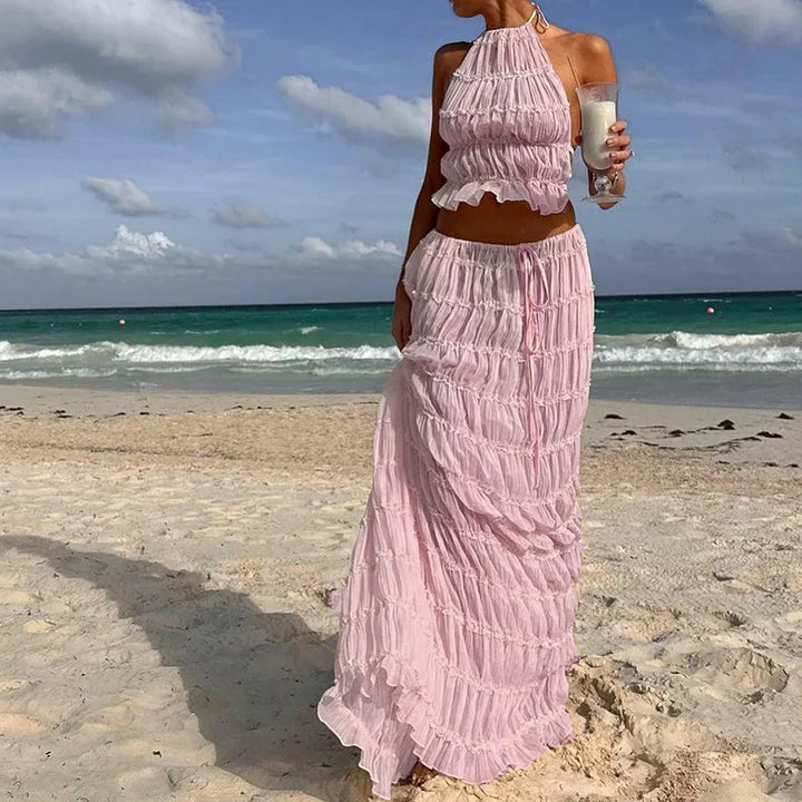 Boho Ruffle Adjustable 2-Piece Beach Set