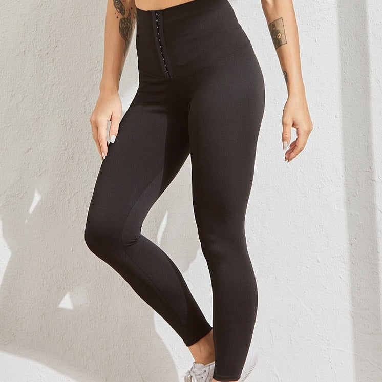 High-Waist Sports Leggings Quick-Dry Spandex Polyester