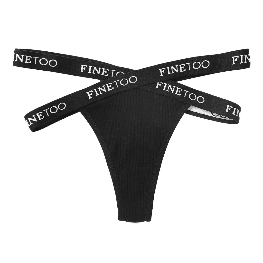 High-Waist Ribbed Brief Double Strap Decorative
