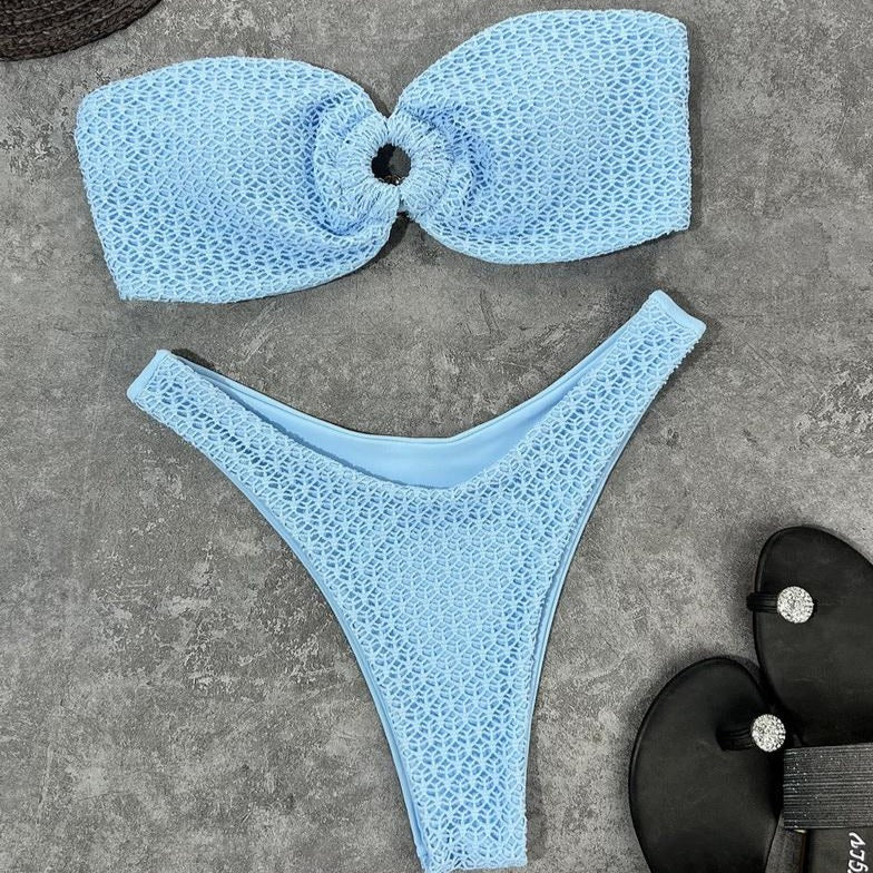 Strapless Two-Piece Swimsuit Adjustable
