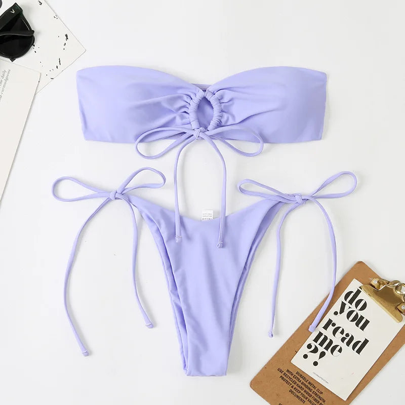 Tie-Detail Adjustable Two-Piece Swimsuit