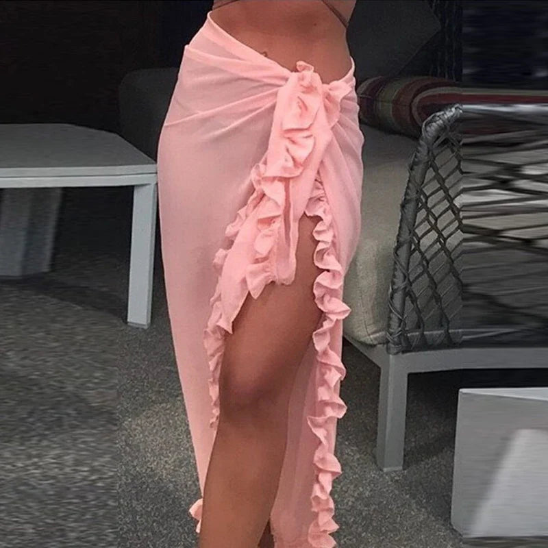 Quick-Dry Flowing Maxi Beach Skirt