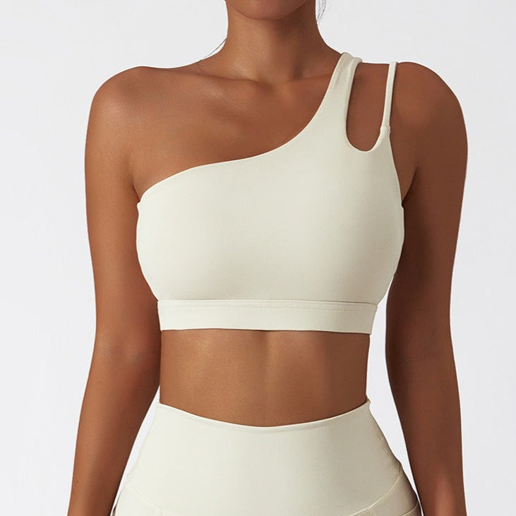 One-Shoulder Sports Bra Top Durable Bust Support