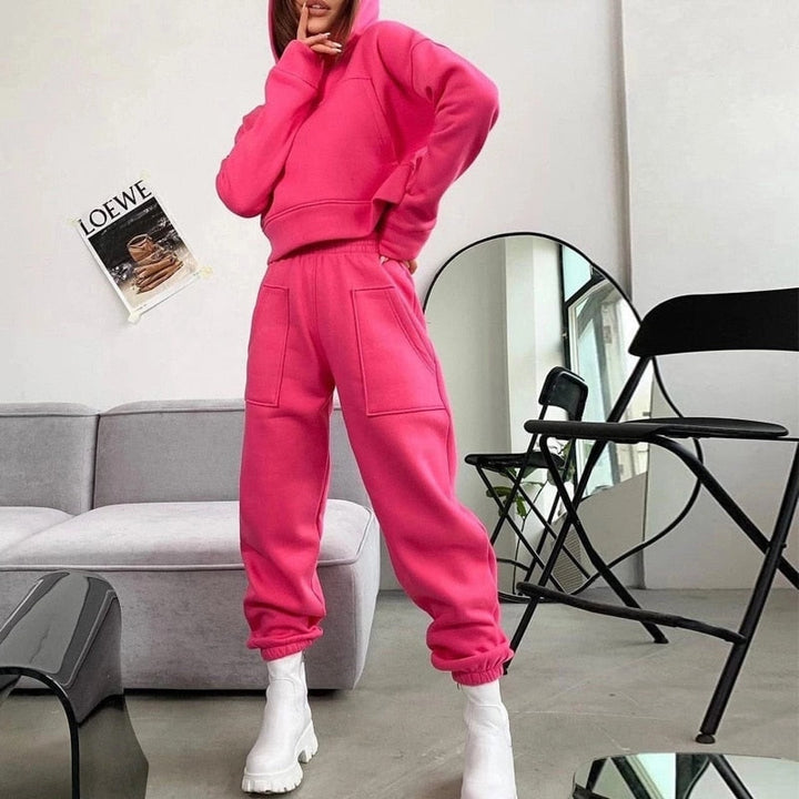 Smooth Sweatshirt Homewear Set Top and Pants