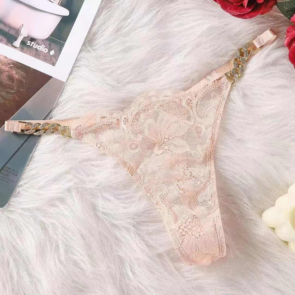 Lace Chain-Detail Thong Decorative Side