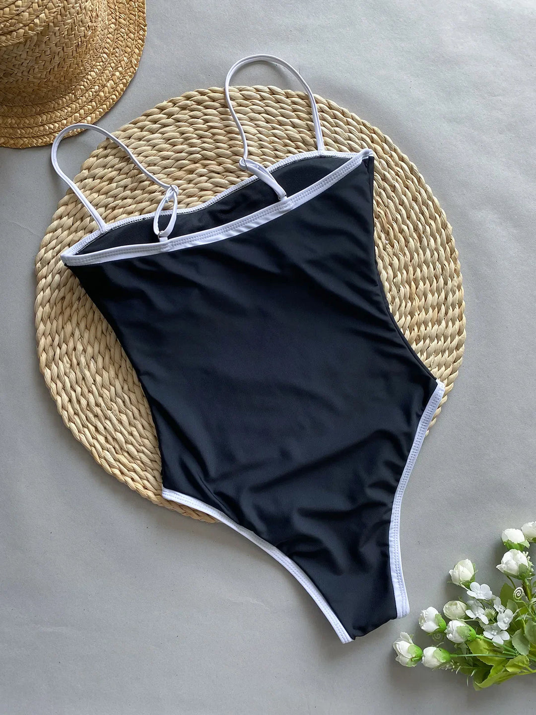 Minimalist Adjustable Strap One-Piece Swimsuit