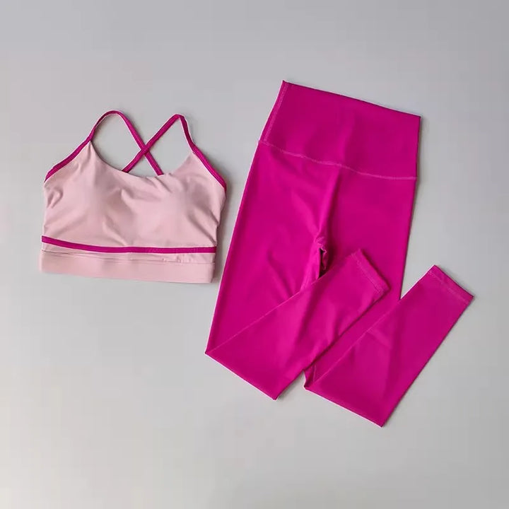 High-Waist Leggings and Sports Bra Workout Set